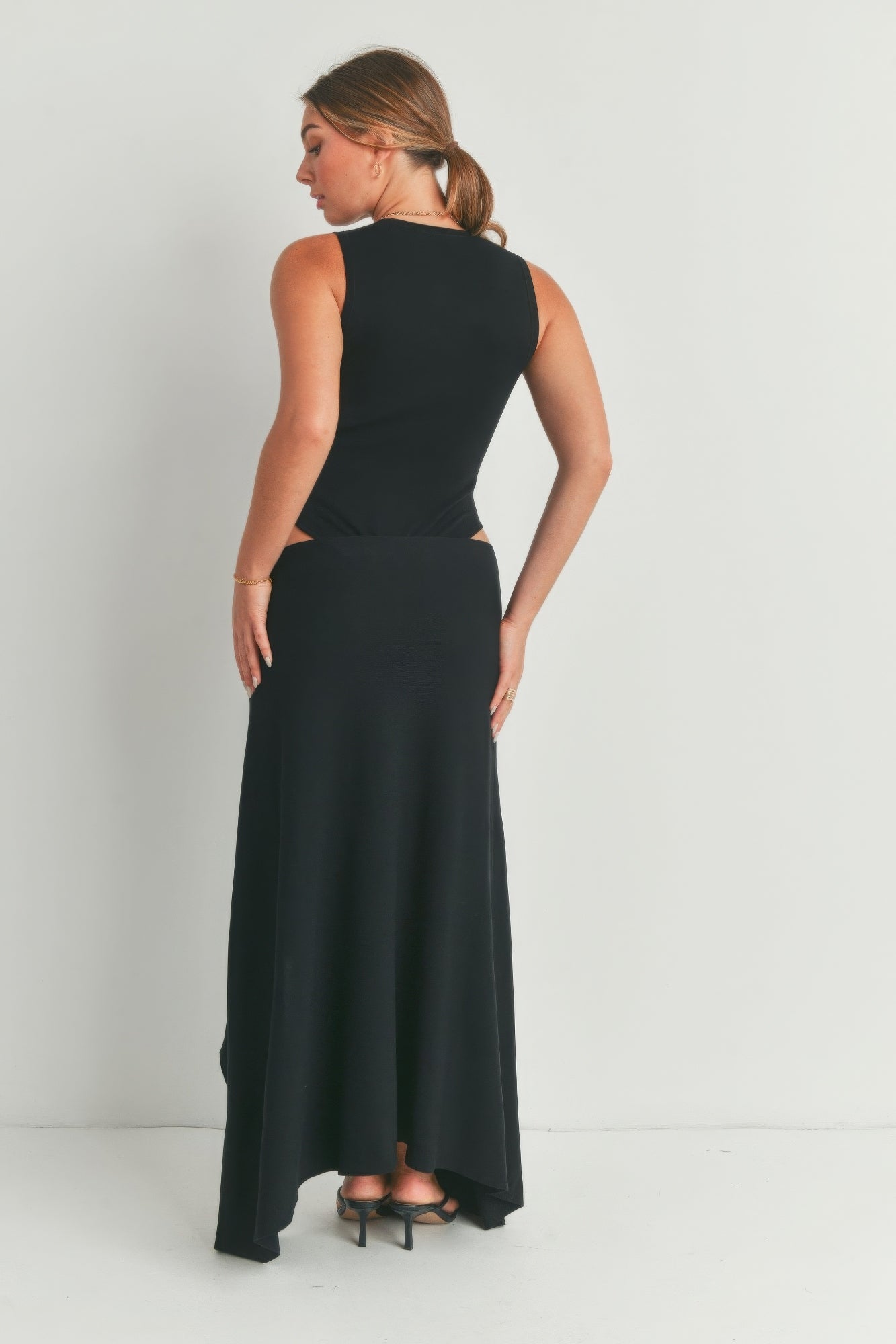 Solid Color Maxi Dress with Side Slit