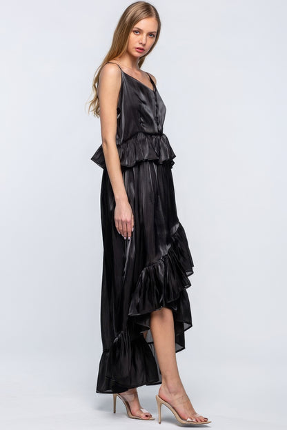 Shimmering Maxi Dress With Ruffles