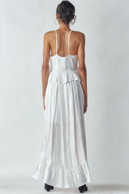 Shimmering Maxi Dress With Ruffles