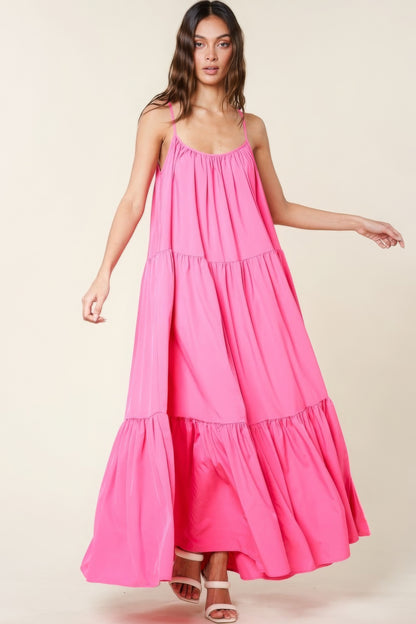 A-Line Maxi Sun Dress With Pockets