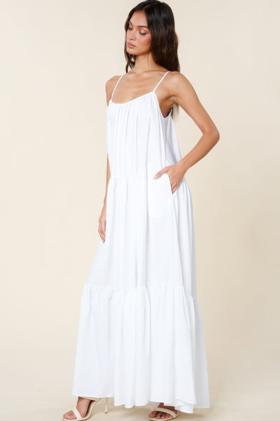 A-Line Maxi Sun Dress With Pockets - Fashions Envy