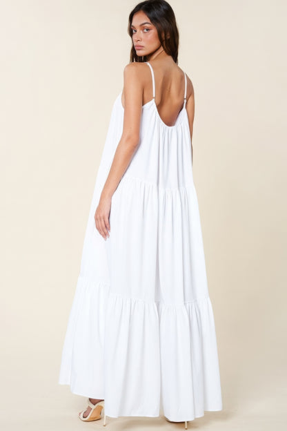 A-Line Maxi Sun Dress With Pockets