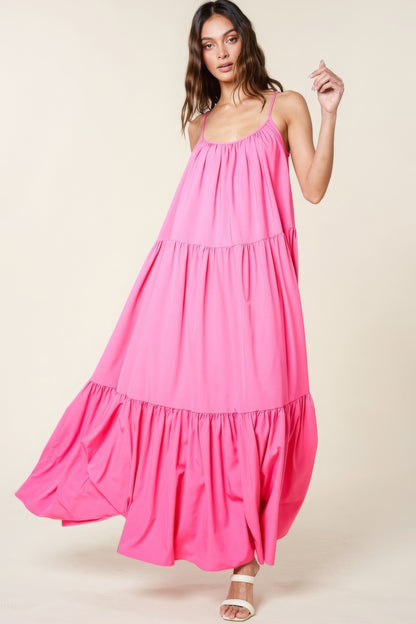 A-Line Maxi Sun Dress With Pockets