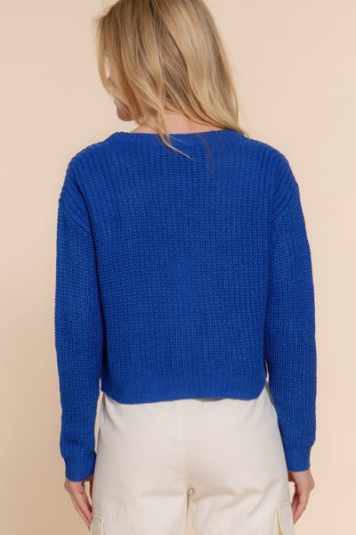 Button Up Long Sleeve V-neck Cardigan Sweater