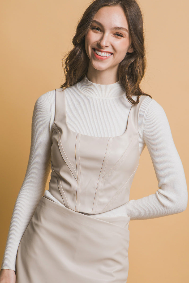 Faux Leather Corset Inspired Top