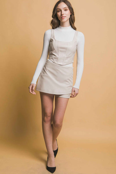 Faux Leather Corset Inspired Top