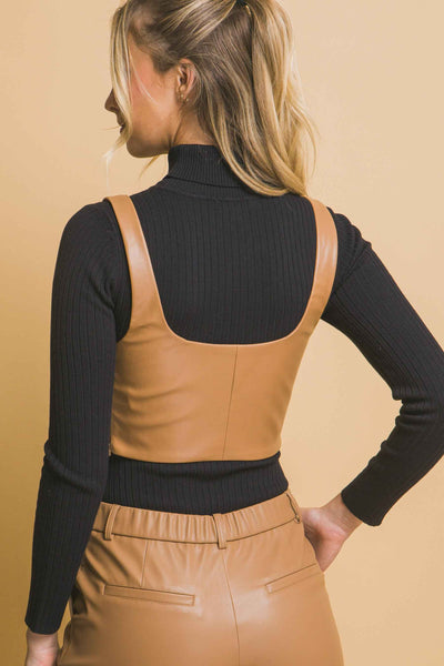 Faux Leather Corset Inspired Top