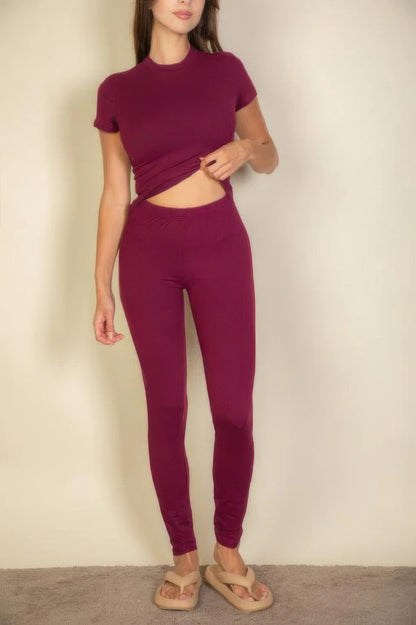 Medium Weight Stretchy Basic Solid Leggings