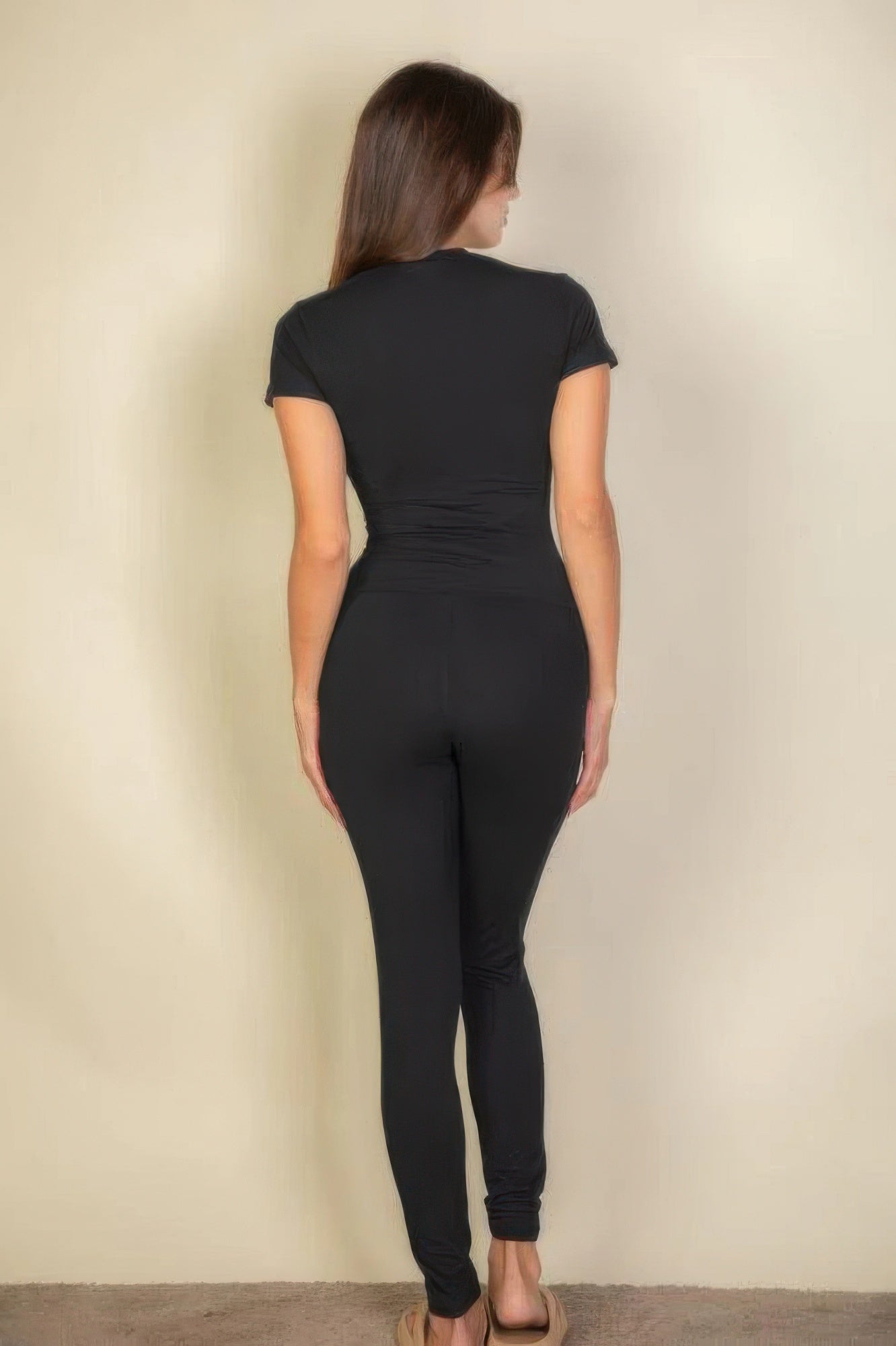 Medium Weight Stretchy Basic Solid Leggings