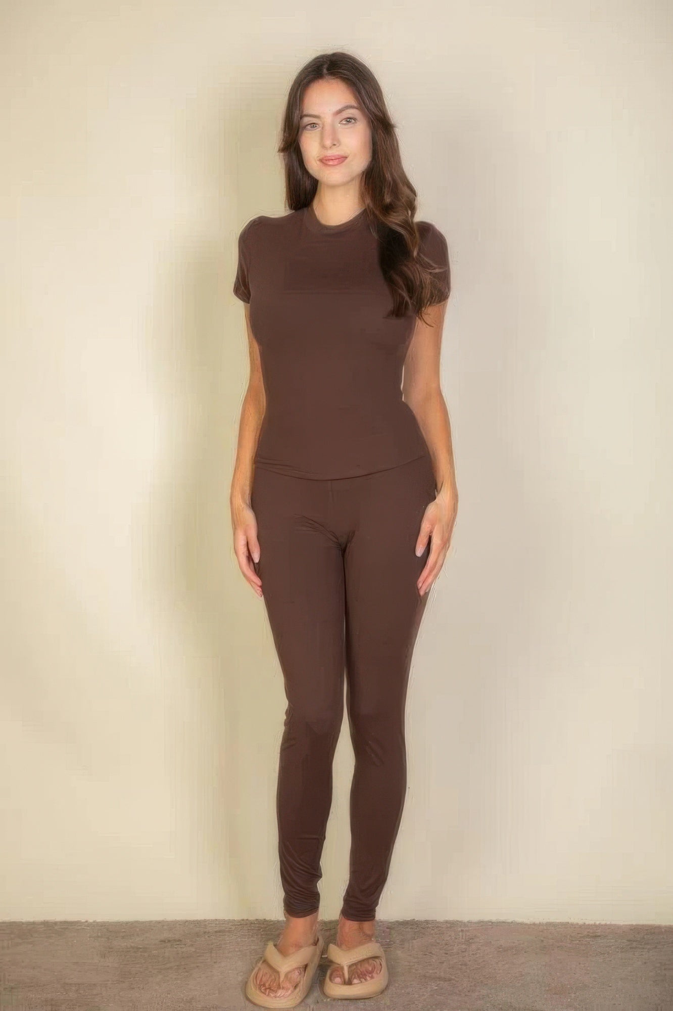 Medium Weight Stretchy Basic Solid Leggings