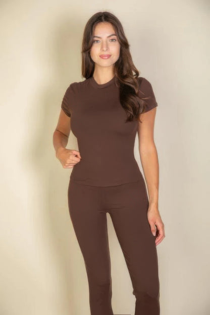 Medium Weight Stretchy Basic Solid Leggings