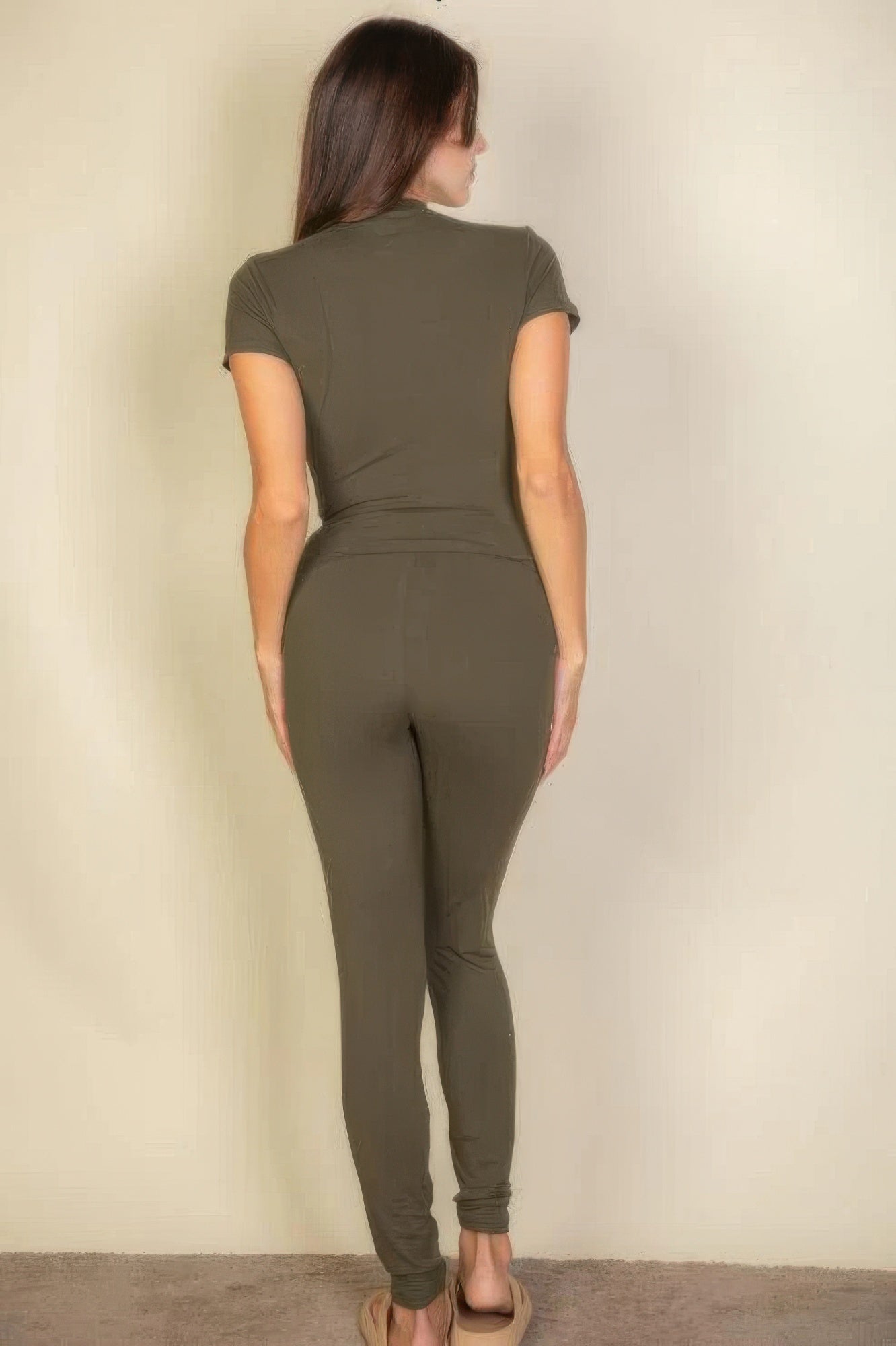 Medium Weight Stretchy Basic Solid Leggings