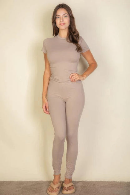 Medium Weight Stretchy Basic Solid Leggings