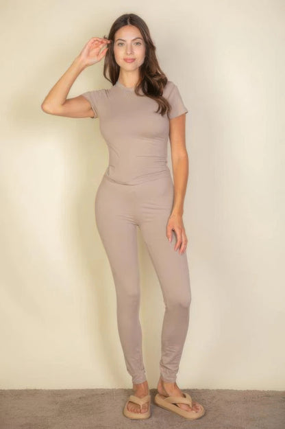 Medium Weight Stretchy Basic Solid Leggings