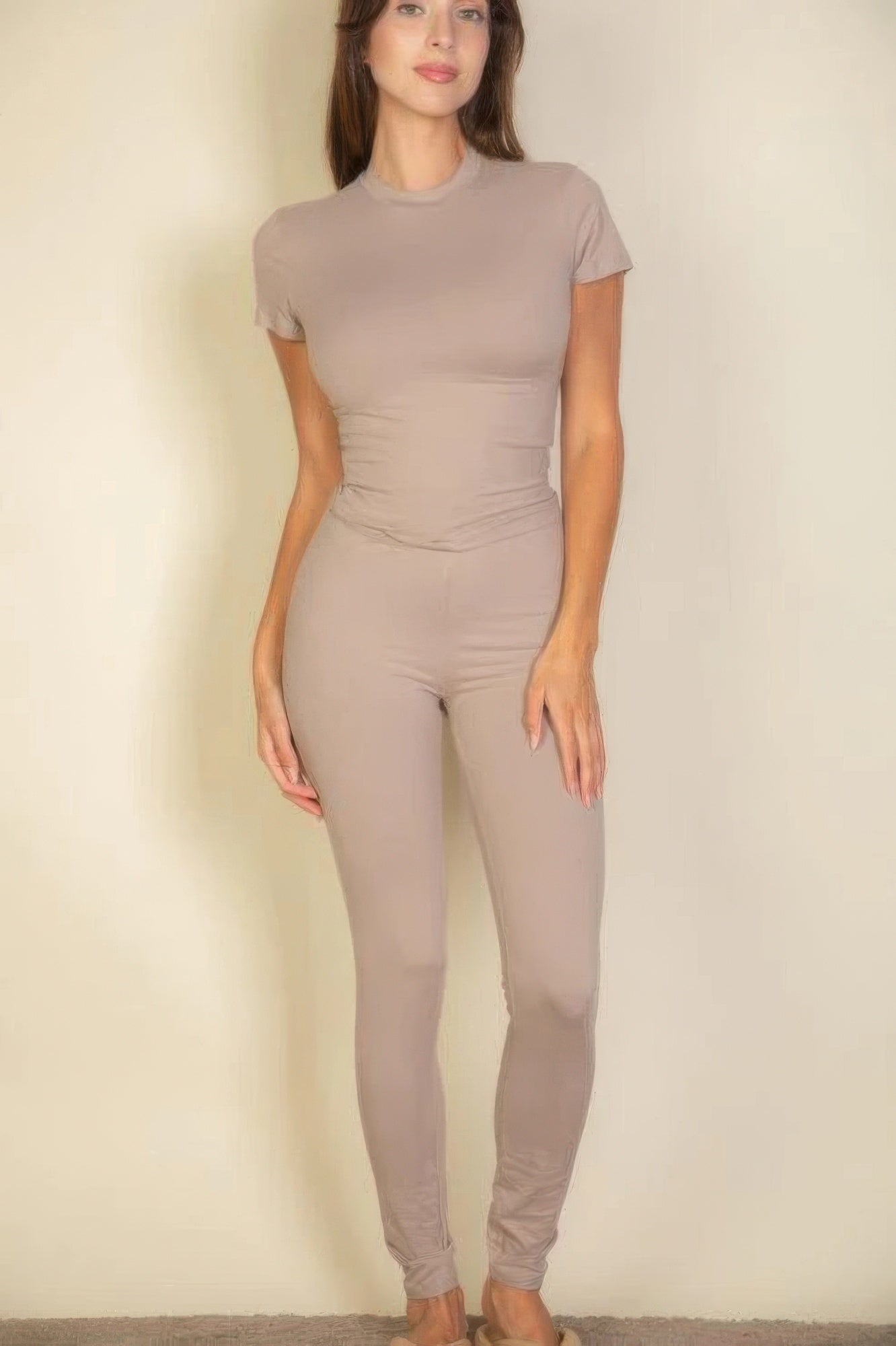 Medium Weight Stretchy Basic Solid Leggings