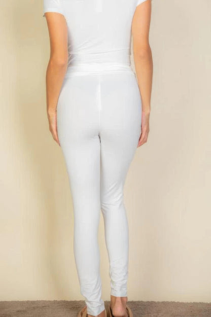 Medium Weight Stretchy Basic Solid Leggings