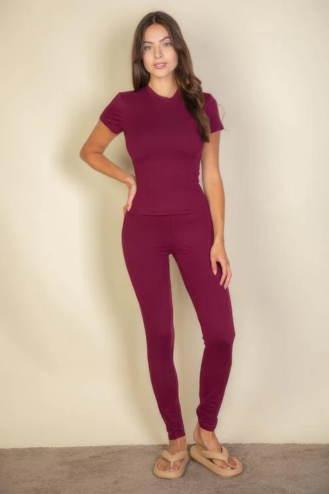 Medium Weight Stretchy Basic Solid Leggings