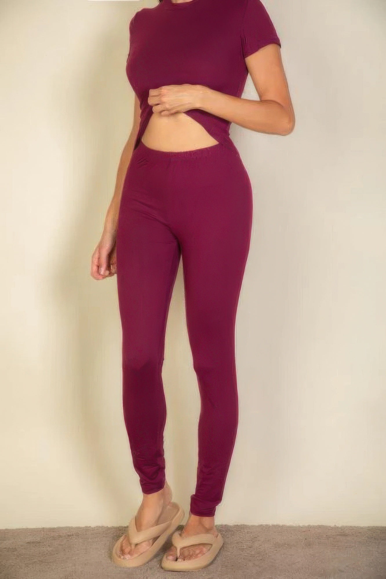 Medium Weight Stretchy Basic Solid Leggings