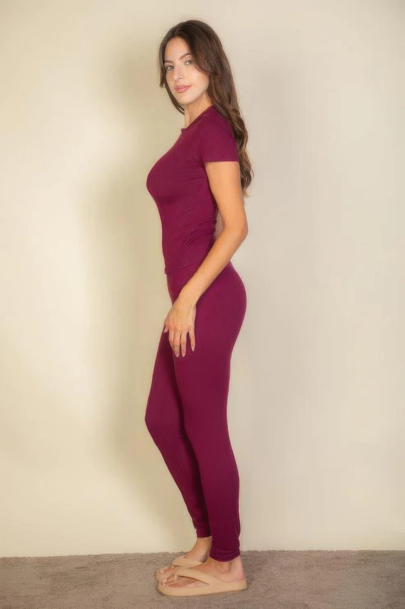 Medium Weight Stretchy Basic Solid Leggings