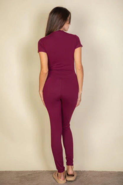 Medium Weight Stretchy Basic Solid Leggings