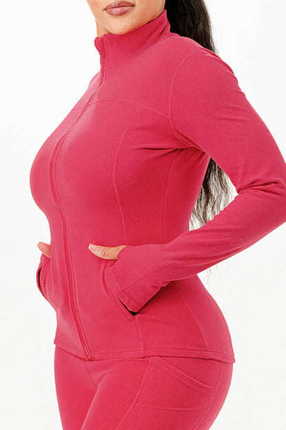 Thermal Active Wear Jacket With Flare Pants Set - Fashions Envy