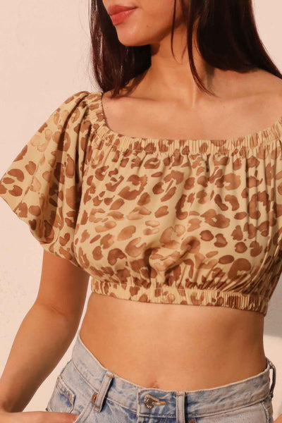 Wild Babe Bubble Sleeve Crop Top