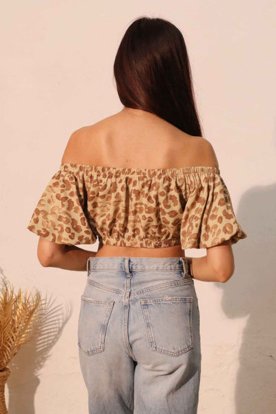Wild Babe Bubble Sleeve Crop Top