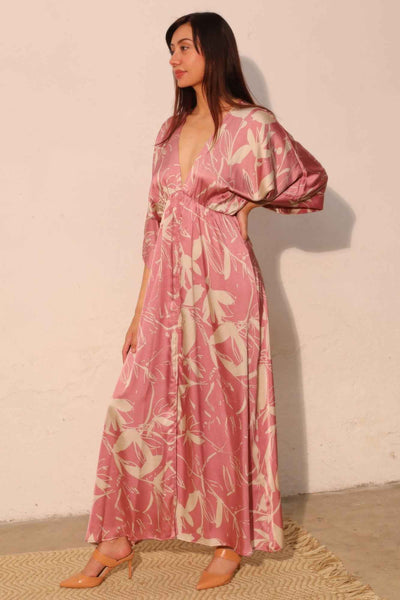 Dreaming Lily Satin Kimono Maxi Dress