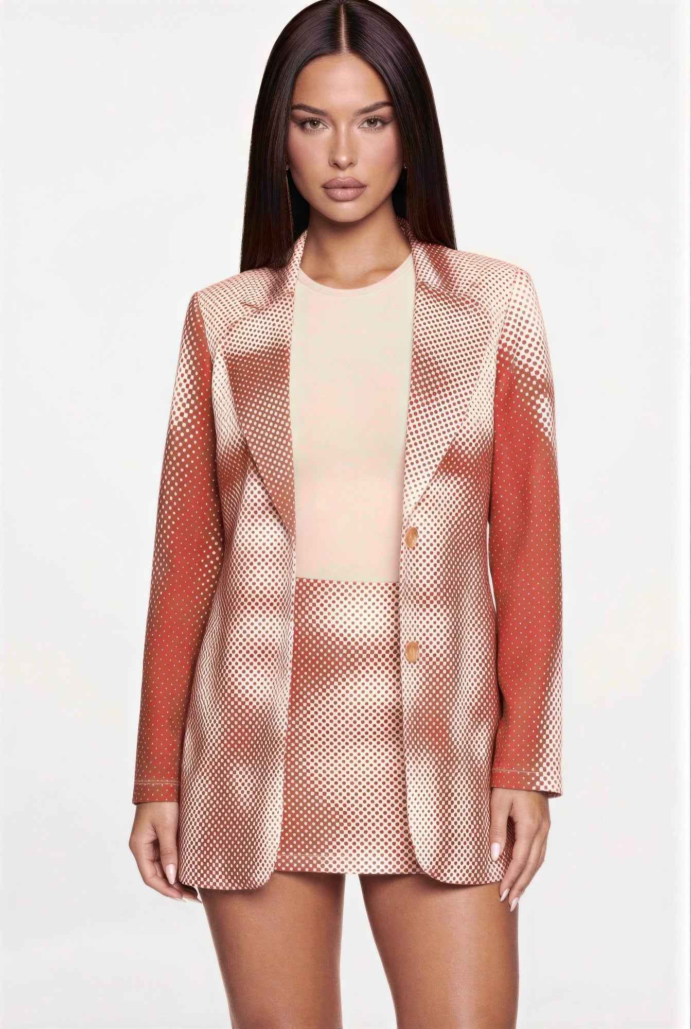 Notched Collar Mini Dress Blazer