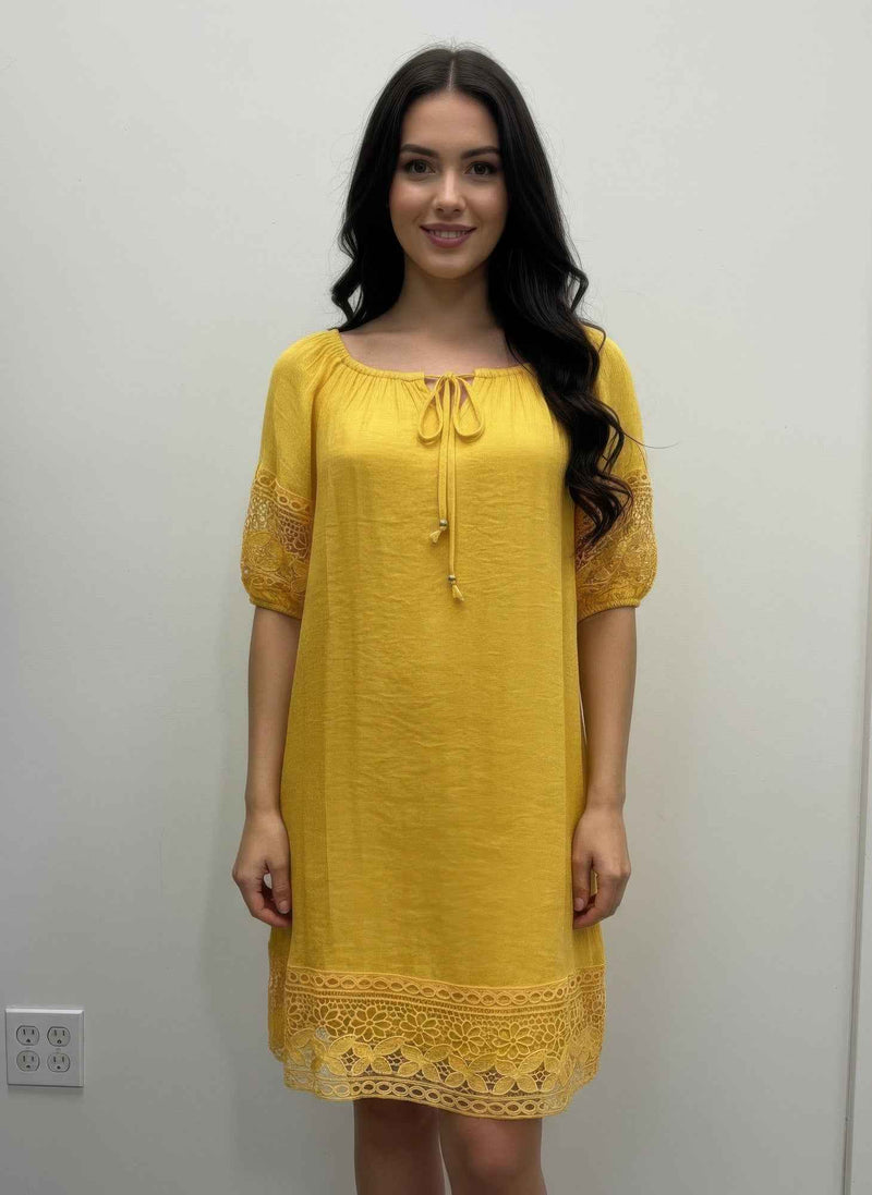 Mlle Gabrielle Solid Short Sleeve Dress