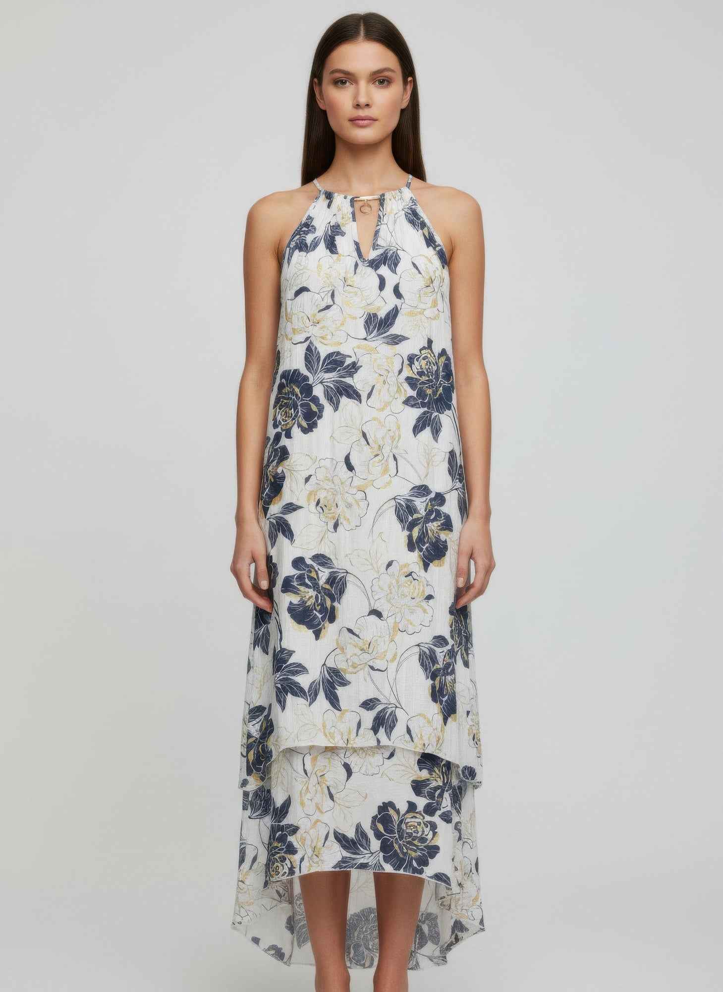 Floral Sleeveless Midi Dress