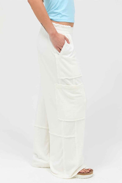 Mineral Wash Wide Leg Cargo Pants