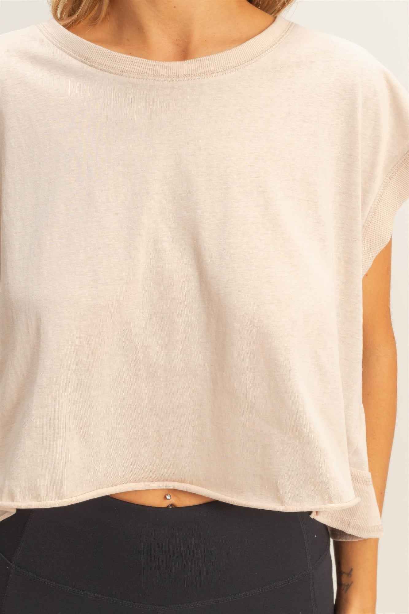 Boxy Crew Neck T-shirt - Relaxed Fit Top