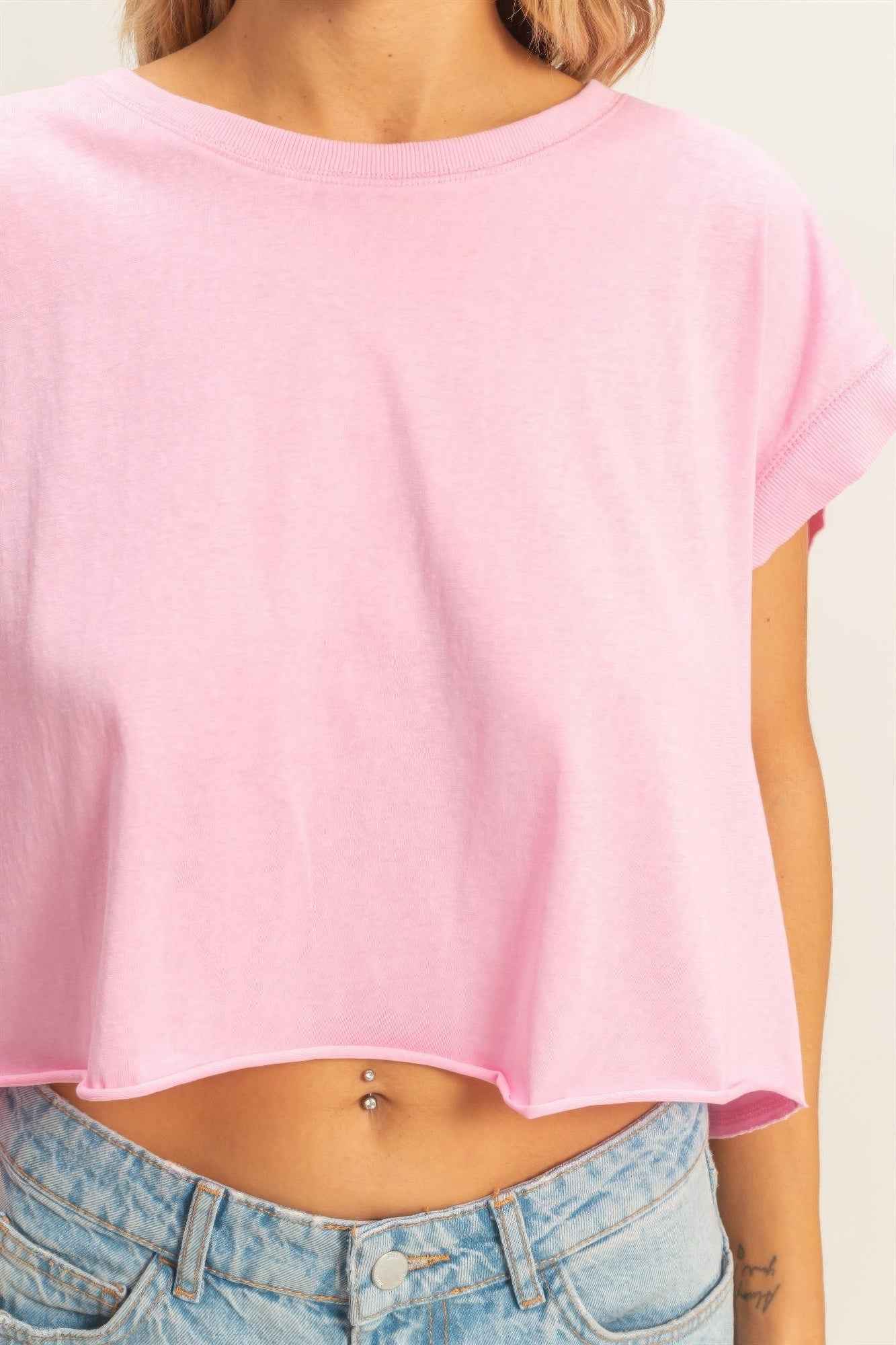 Boxy Crew Neck T-shirt - Relaxed Fit Top