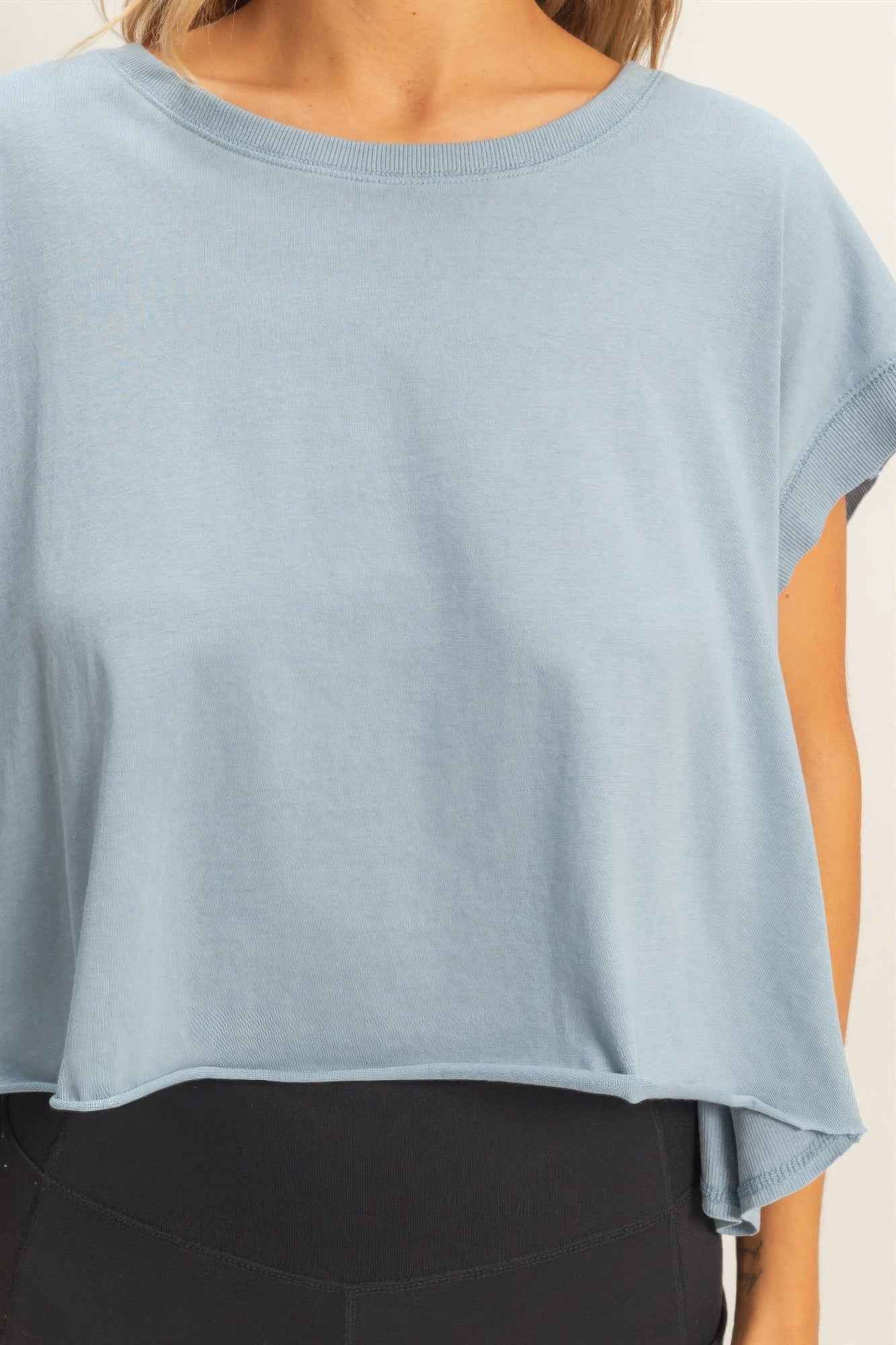 Boxy Crew Neck T-shirt - Relaxed Fit Top