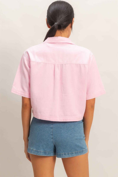 Collared V-neck Top