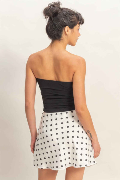 Ruched Bandeau Top - Strapless Gathered Bodice Crop