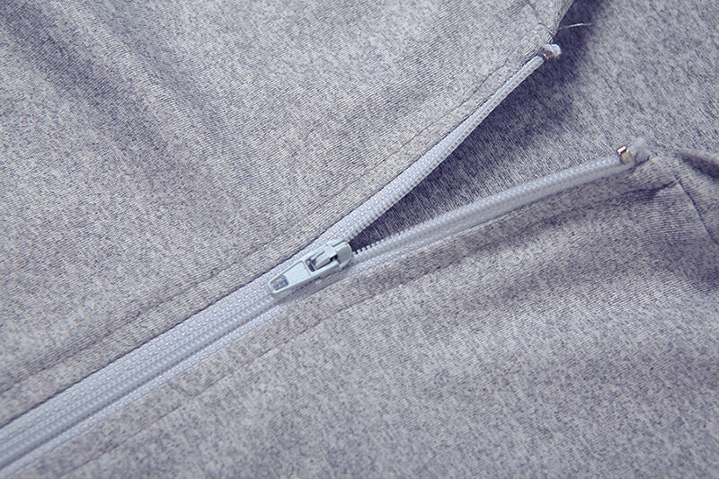 Gray Hoodie Shorts Set - Casual Two-Piece Outfit