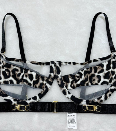 Leopard Print Lingerie - Mesh Waist Shaping Set - Fashions Envy