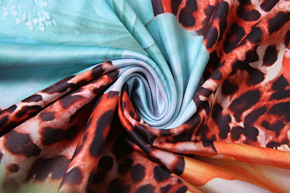 Three Piece Bikini Set - Tie Print Cover Up Beach - Fashions Envy