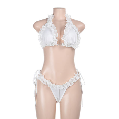 Lace Bikini Set - Strapless Split Swimsuit