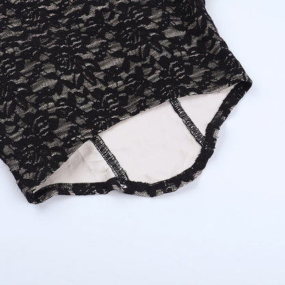 Off Shoulder Lace Top - Long Sleeve Hollow Waist - Fashions Envy