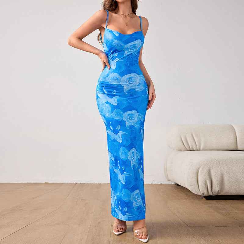 sweetheart neck hot girl backless maxi dress