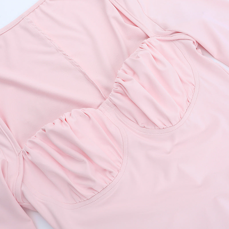 Bodycon Mini Dress - Casual Long Sleeve Fitted