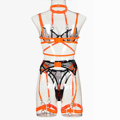 Mesh Lingerie Set - Halter Neck Five Piece