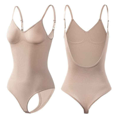 Backless Shapewear Thong Bodysuit - Butt Lifting Bodyshaper