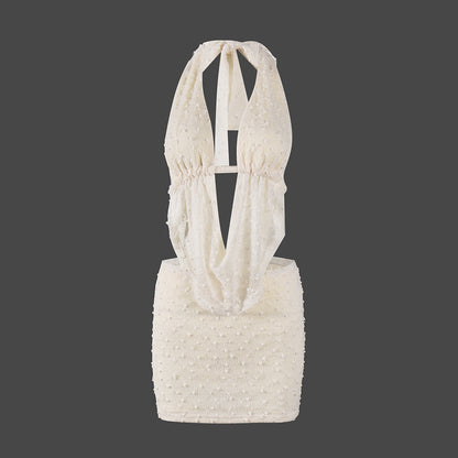 Backless Crop Top Set - Wrapped Mini Skirt Two-Piece - Fashions Envy