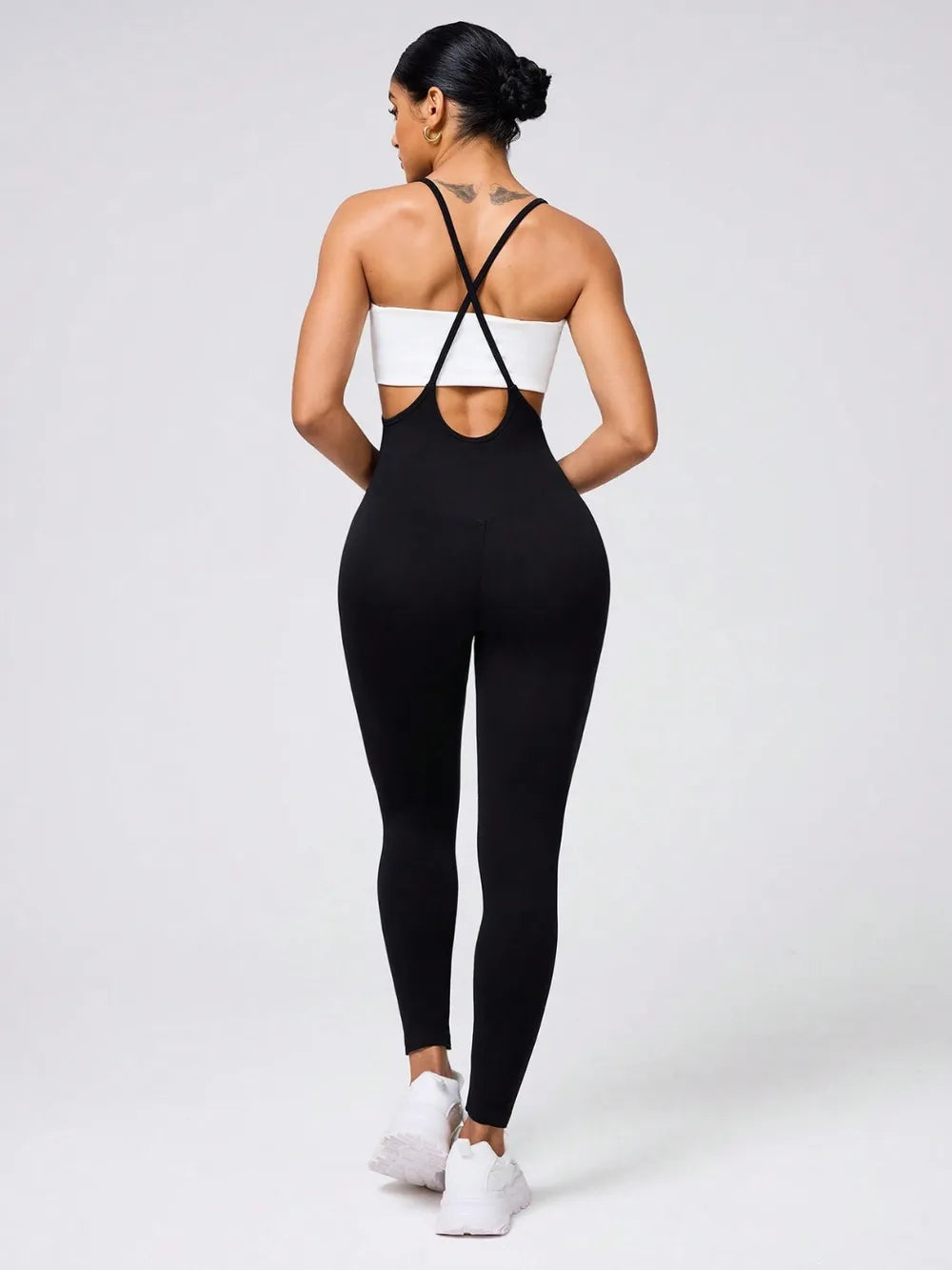 Crisscross Spaghetti Strap Jumpsuit - Activewear Workout - Fashions Envy