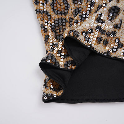 Leopard Print Cami - Party Glitter Square Neck