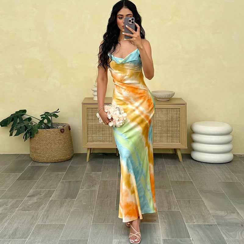 Strappy Backless Halter Dress - Summer Maxi Gown